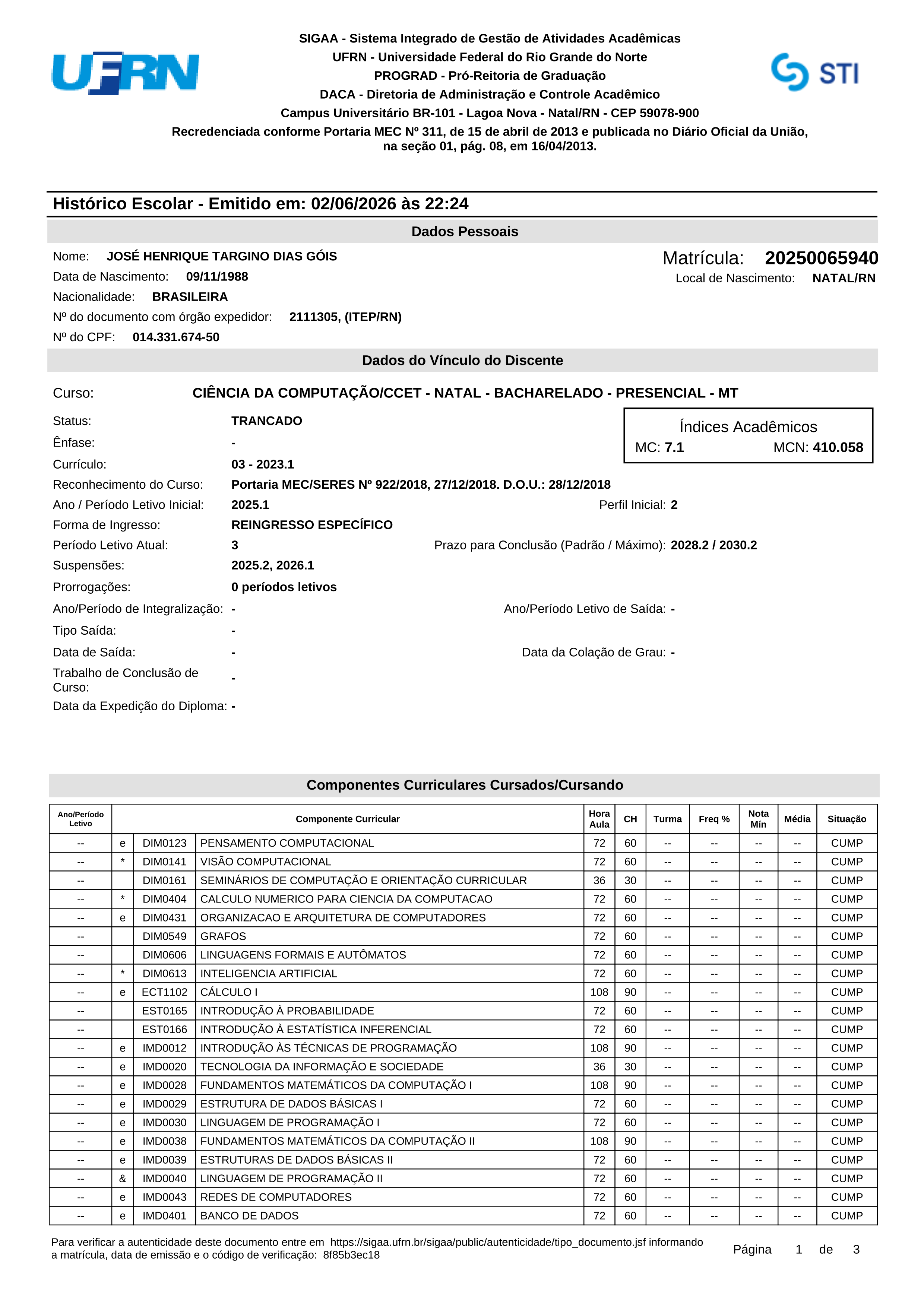 Transcript - Computer Science